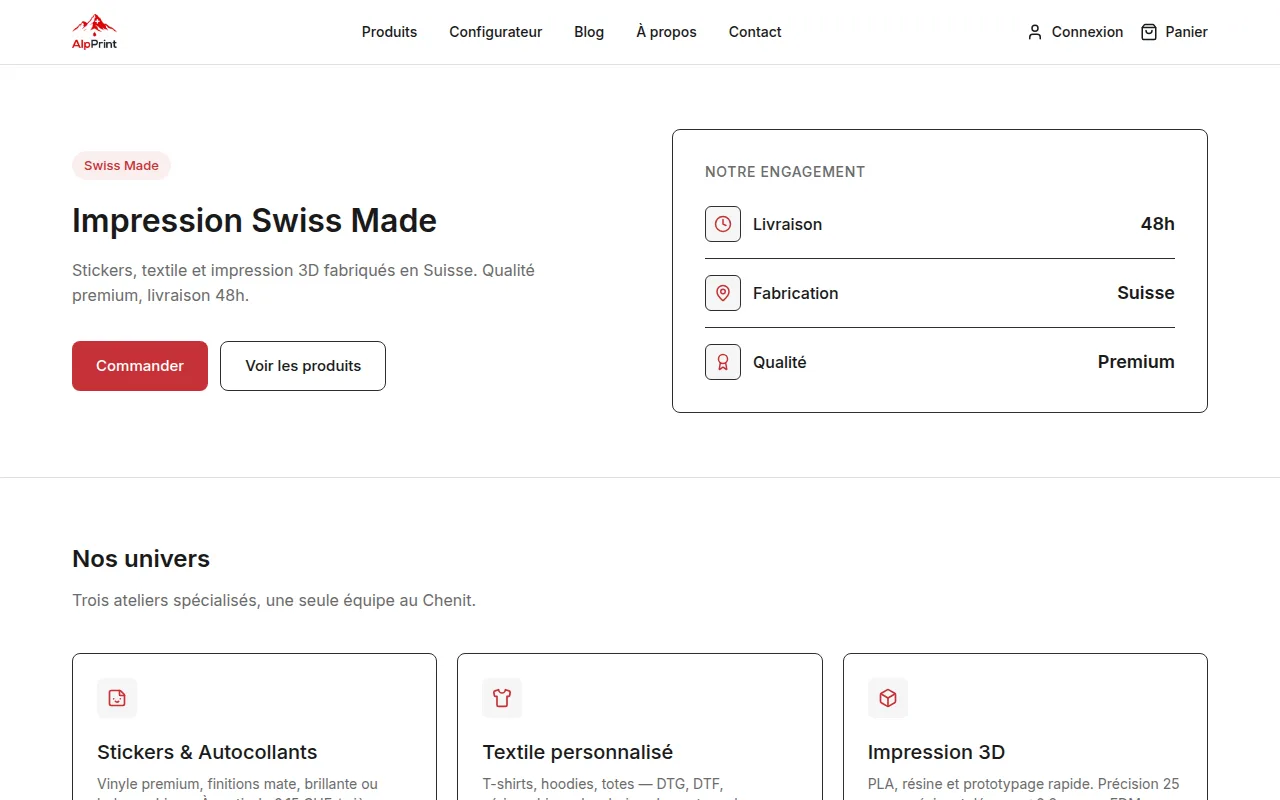 Aperçu du site AlpPrint