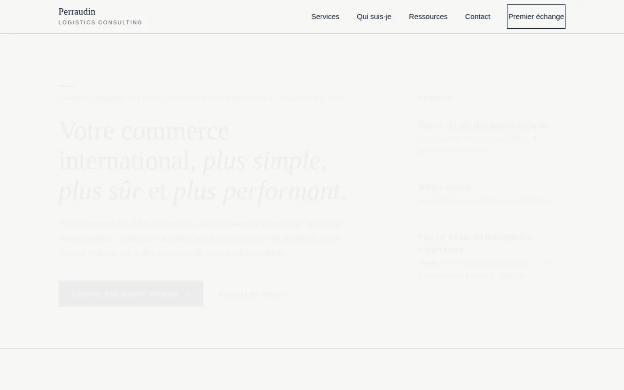 Aperçu du site Perraudin Logistics Consulting