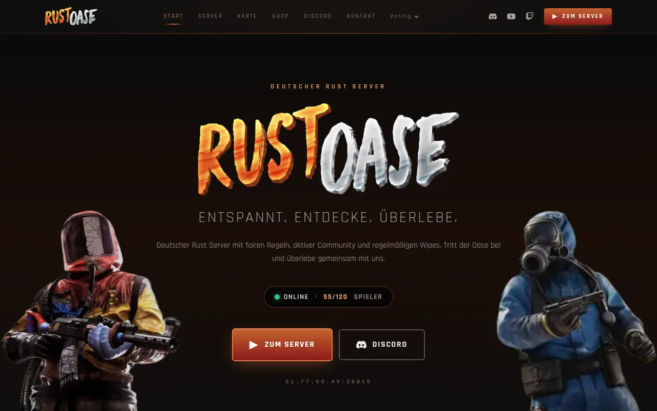 Aperçu du site Rust Oase