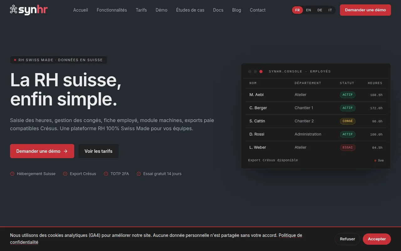 Aperçu du site Client confidentiel