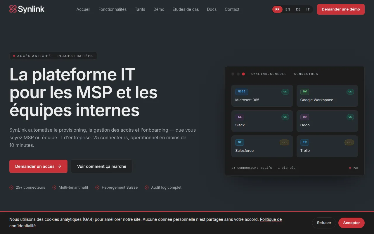 Aperçu du site Client confidentiel