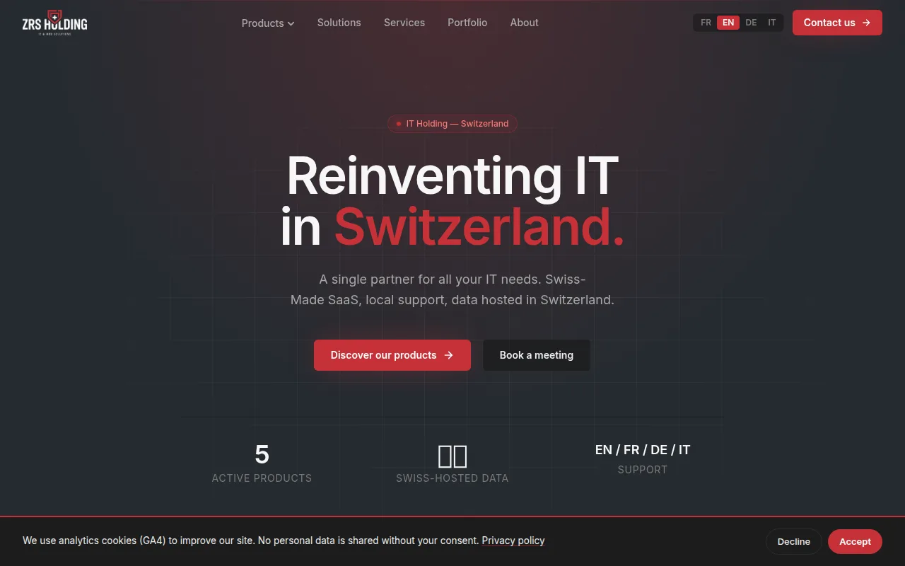 Aperçu du site ZRS-Holding Sàrl